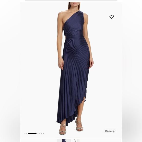 A.L.C. Dresses & Skirts - A.L.C. Delfina Asymmetrical Pleated Dress in Navy